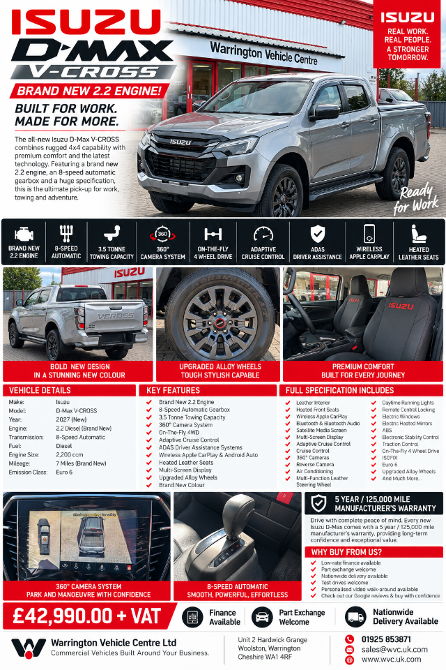 2027 Isuzu D-max 2.2  D-Max V-CROSS